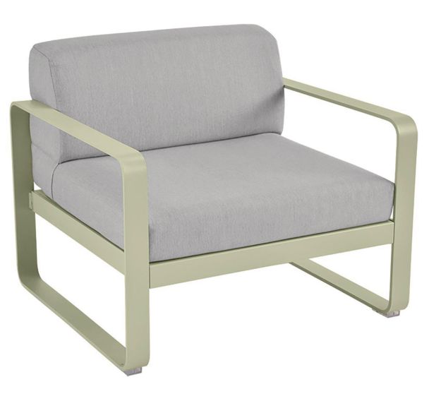 Fauteuil Bellevie coussins gris flanelle Fermob