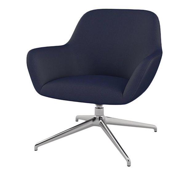 Fauteuil City dossier bas tissu Trévira M1 pied alu