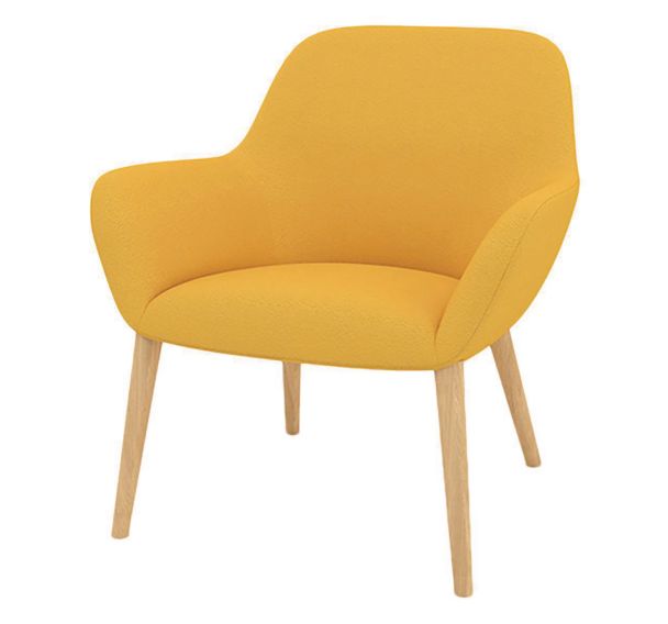 Fauteuil City dossier bas tissu Trévira M1 pied bois