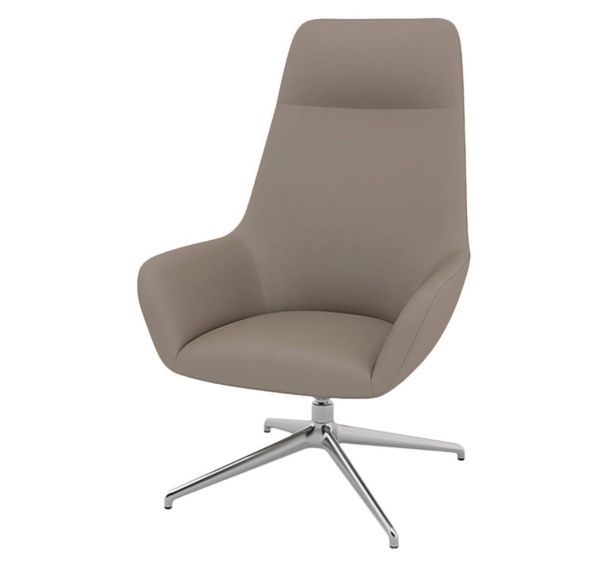 Fauteuil City dossier haut appui-tête enduit PVC M1 pied alu