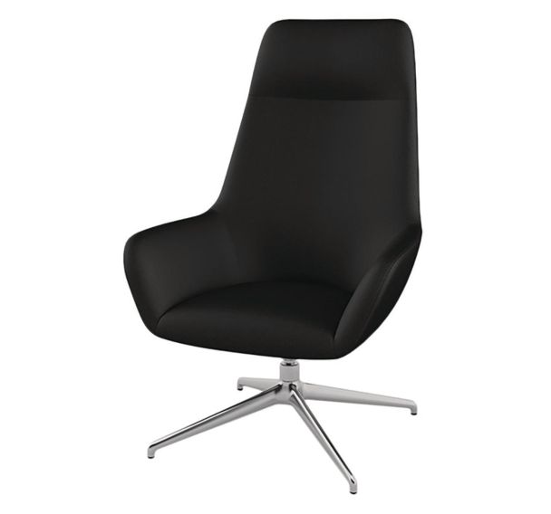 Fauteuil City dossier haut appui-tête tissu Trévira M1 pied alu