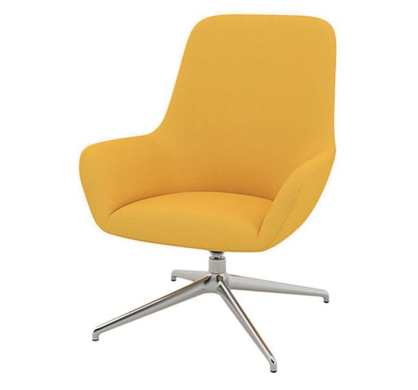 Fauteuil City dossier moyen tissu Trévira M1 pied alu