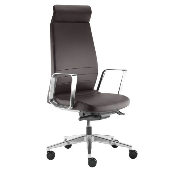 Fauteuil Eden avec têtière alu/cuir - Sokoa