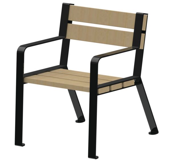 Fauteuil Forézien bois naturel acier Tolerie Forezienne