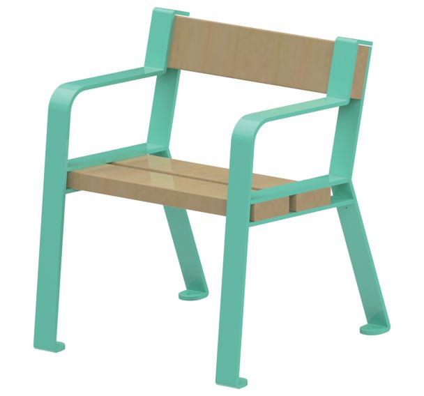 Fauteuil Forézien enfant bois naturel acier Tolerie Forezienne