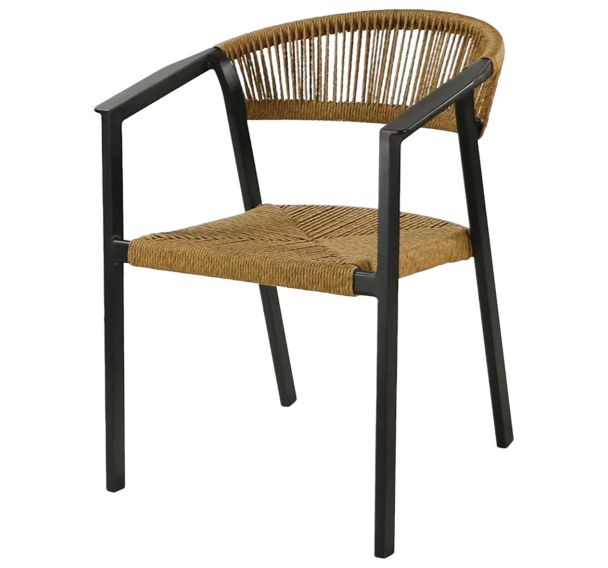 Fauteuil Gabriel wicker/alu - naturel/noir
