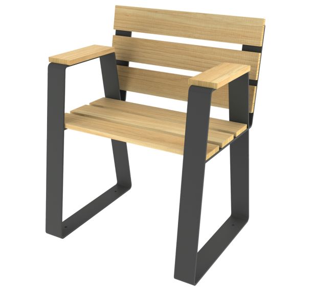 Fauteuil HAVANE PMR robinier/acier anthracite 7016