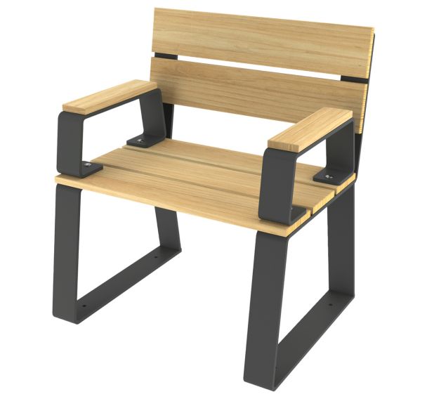 Fauteuil HAVANE robinier/acier anthracite 7016