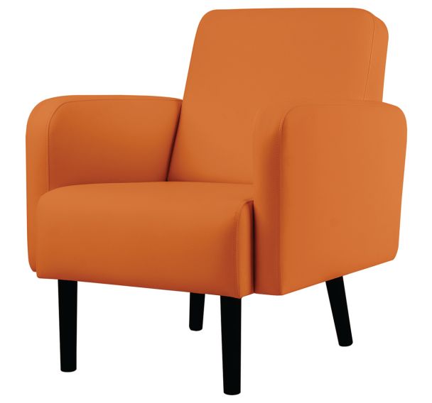 Fauteuil Lisoa pied noir enduit PVC Paperflow