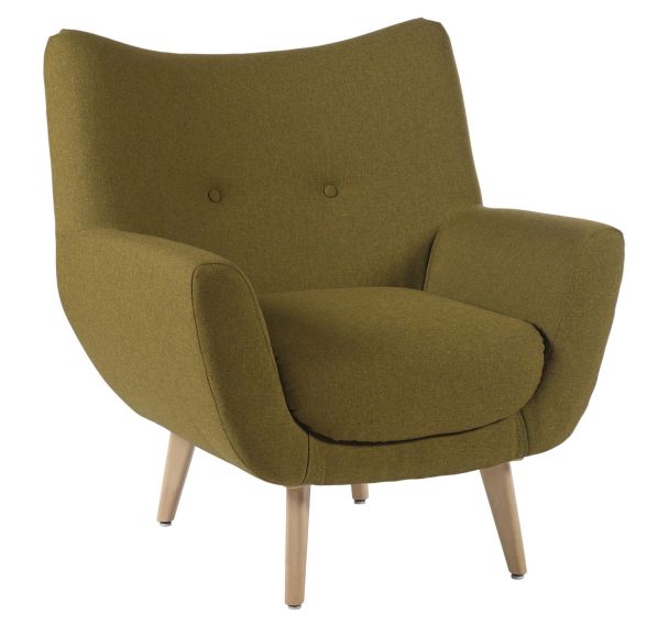Fauteuil Luzy pieds bois tissu M1 GGI