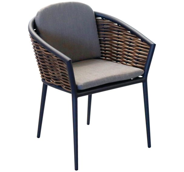 Fauteuil MUSE wicker/alu coussin - graphite