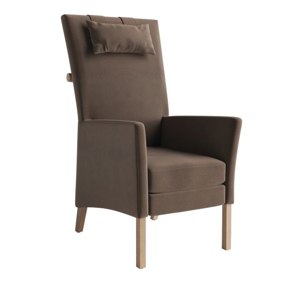 Fauteuil Manhattan dossier haut avec têtière tissu Aquaclean Daytona Mobitec