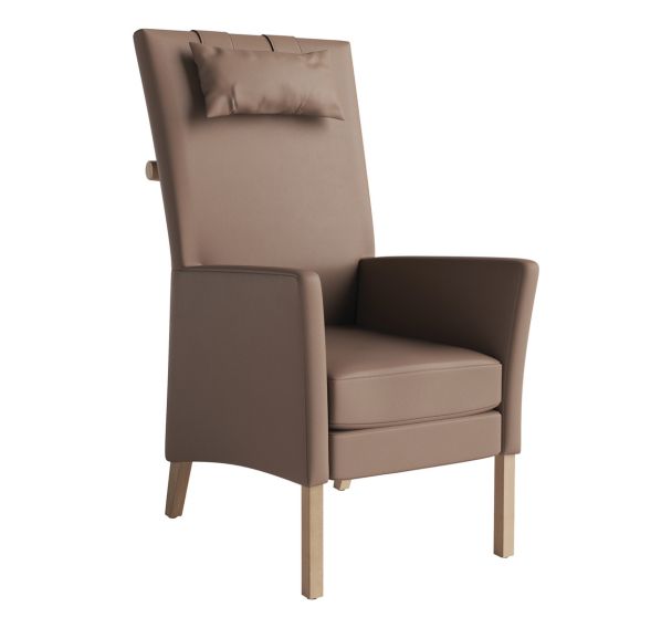 Fauteuil Manhattan dossier haut avec têtière tissu enduit vinyl Valencia Mobitec