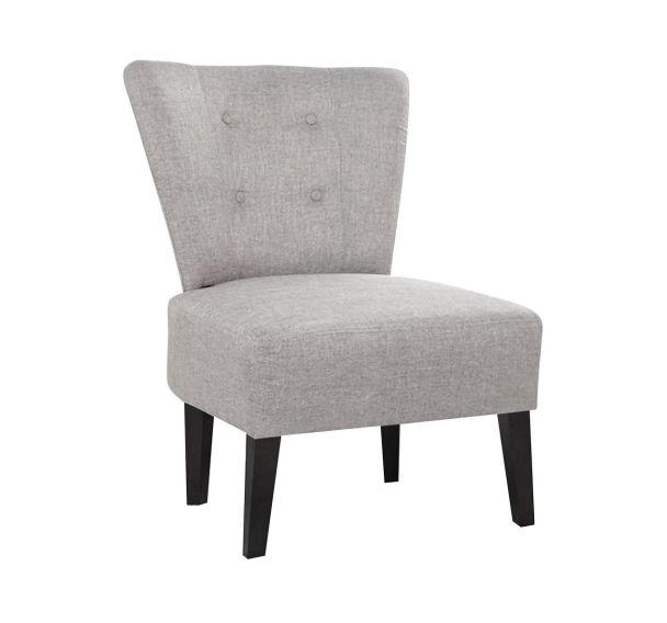 Fauteuil Marwin pied hêtre teinté noir revêtement tissu polyester