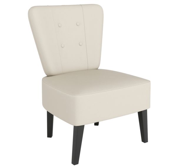 Fauteuil Marwin pied hêtre teinté noir revêtement tissu enduit PVC