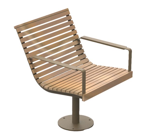 Fauteuil PIRO pivotant bois massif/acier - Benito