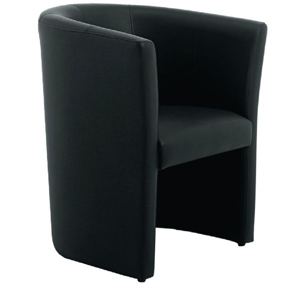 Fauteuil Pio 1 place - similicuir noir - Linea Fabbrica