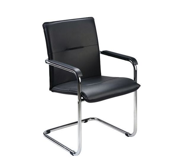 Fauteuil Rumba pied luge simili cuir Noir