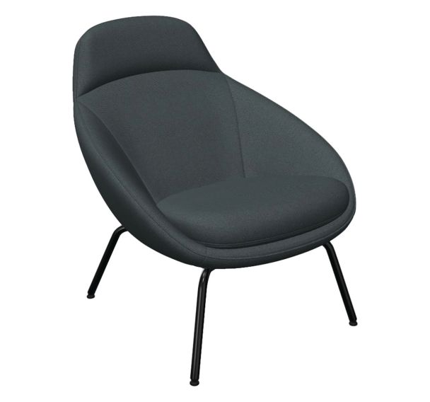 Fauteuil Scadio 4 pieds dos bas assise tissu polyester