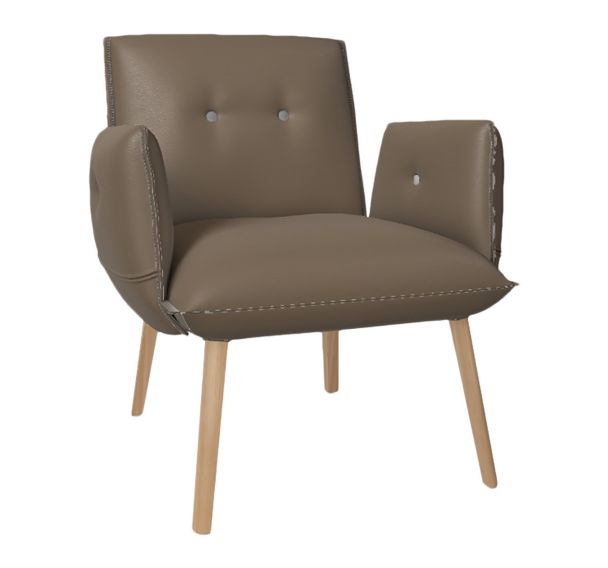 Fauteuil Soda avec accoudoirs et boutons tissu enduit vinyl Valencia Mobitec