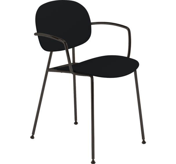 Fauteuil Tondina structure chromée noir ass/dos polypro Noir