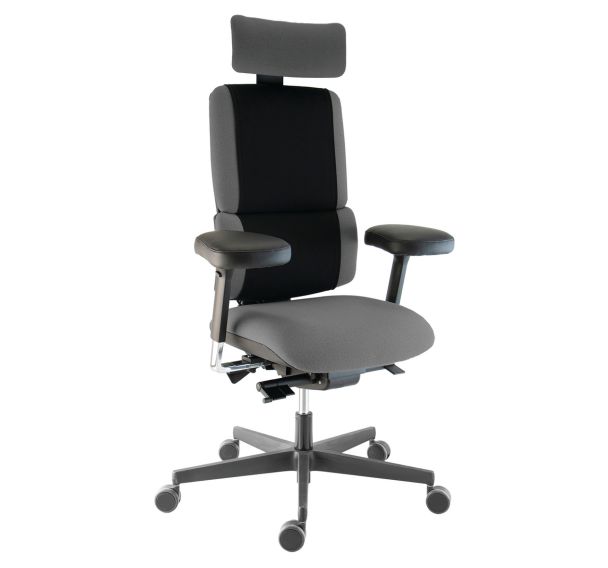 Fauteuil Wi-Max ERGO haut dossier + têtière Gris moyen
