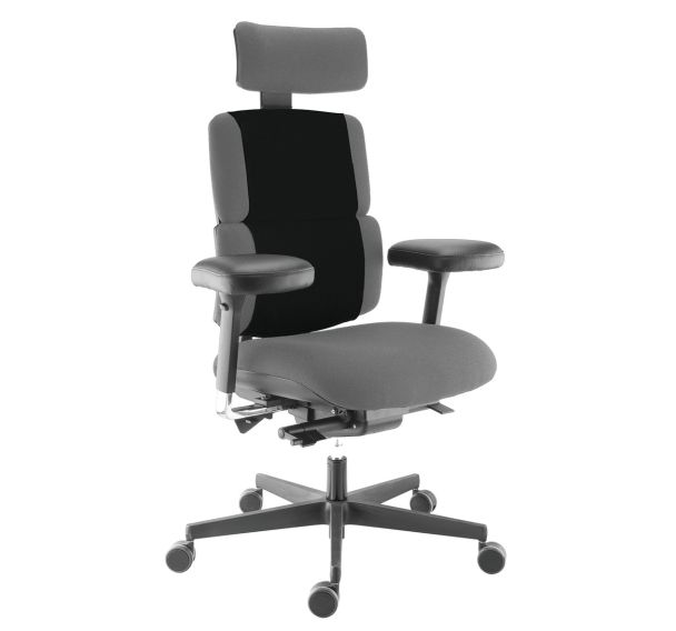 Fauteuil Wi-Max ERGO moyen dossier + têtière Gris moyen