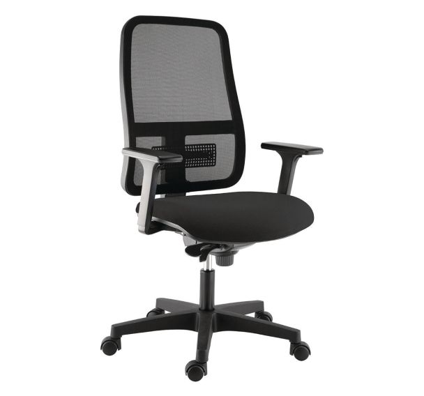 Fauteuil accoudoirs 3D Buz dos résille noire assise tissu M1