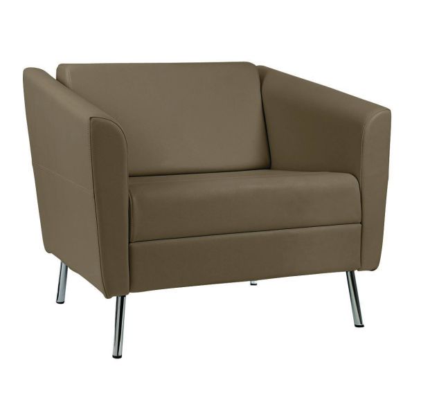 Fauteuil accueil Wind dossier bas pieds métal tissu enduit PVC M1 GGI