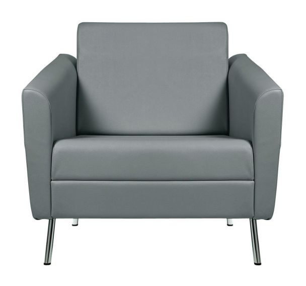 Fauteuil accueil Wind dossier haut pieds métal tissu enduit PVC M1 GGI