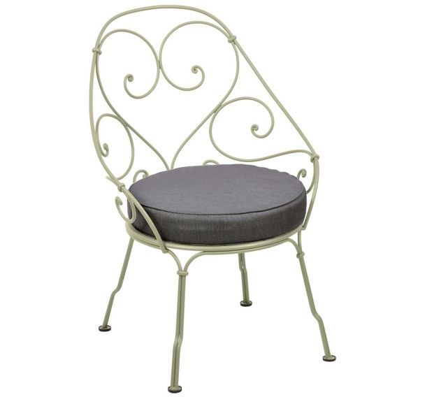 Fauteuil cabriolet 1900 coussin gris graphite Fermob