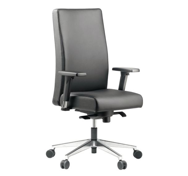 Fauteuil cuir noir Bost accoudoirs réglables