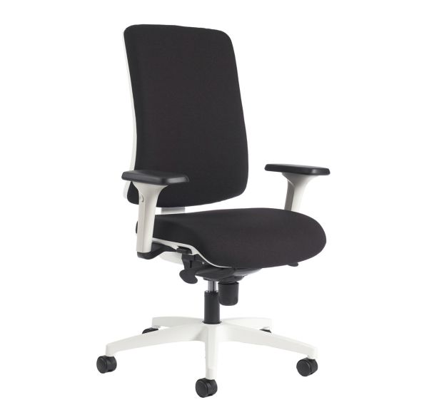 Fauteuil de bureau Oria pied blanc avec accoudoirs GGI