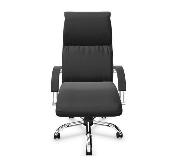 Fauteuil de direction Indra II Cuir noir accoudoirs cuir/métal