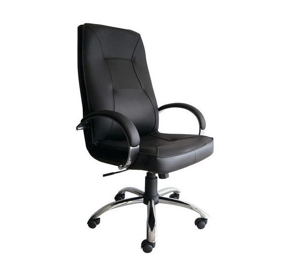 Fauteuil de direction Pampa piètement chromé cuir coloris noir