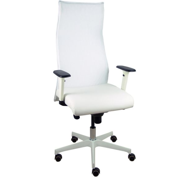 Fauteuil de direction Sahuco Blanco similicuir blanc