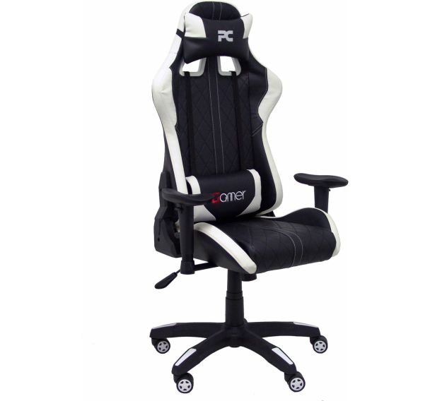 Fauteuil de gaming Paraiso similicuir noir/blanc