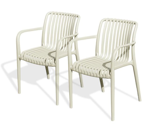 Fauteuil de jardin empilable en polypropylène - Lot de 2 - City Garden