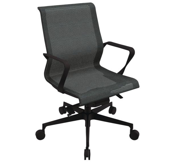 Fauteuil direction Dinamica pied nylon noir dossier bas et assise résille