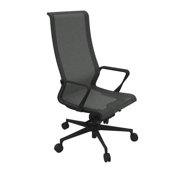 Fauteuil dossier haut Dynamina résille noir