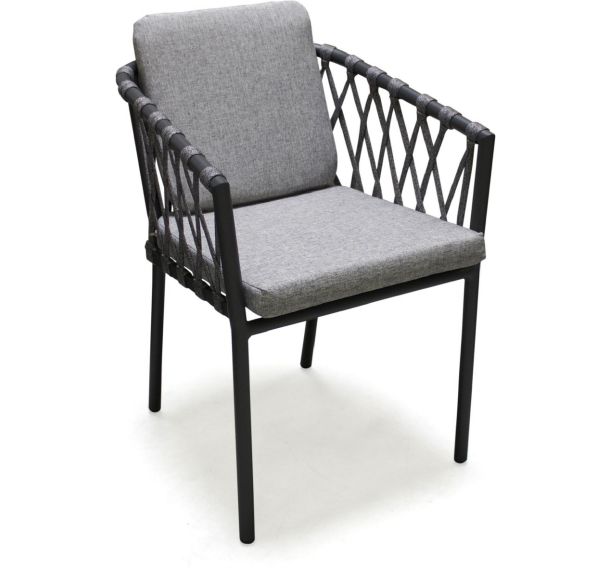 Fauteuil en aluminium et corde-Anthracite