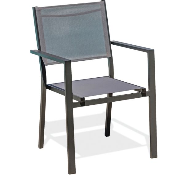 Fauteuil jardin Tolede empilable gris anthracite