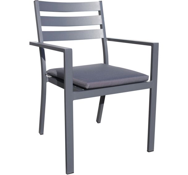 Fauteuil jardin empilable Pelosa gris anthracite