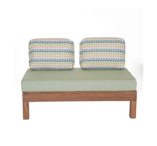 Fauteuil lounge Aris 2 places en Iroko avec coussin