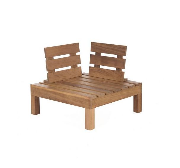 Fauteuil lounge d'angle Aris en Iroko