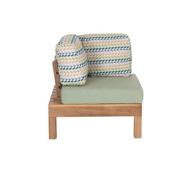 Fauteuil lounge d'angle Aris en Iroko avec coussin