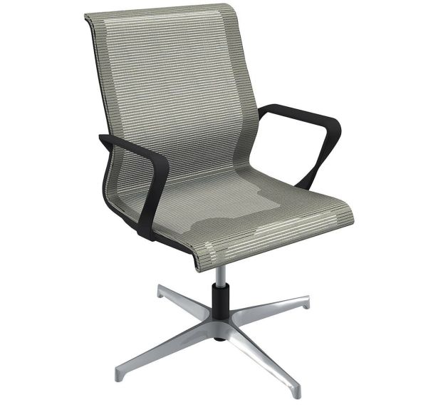 Fauteuil visiteur Dinamica pied coloris blanc dossier et assise résille