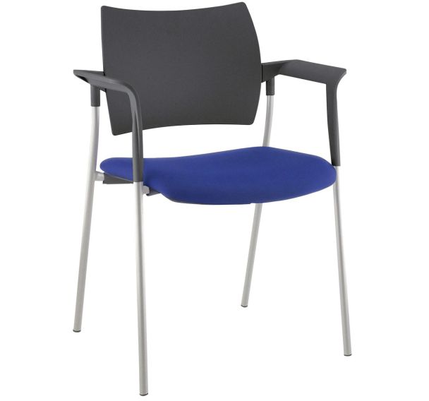 Fauteuil visiteur Tendance dossier polypropylène noir piètement Alu