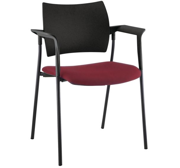 Fauteuil visiteur Tendance piètement noir dossier polypro Sokoa
