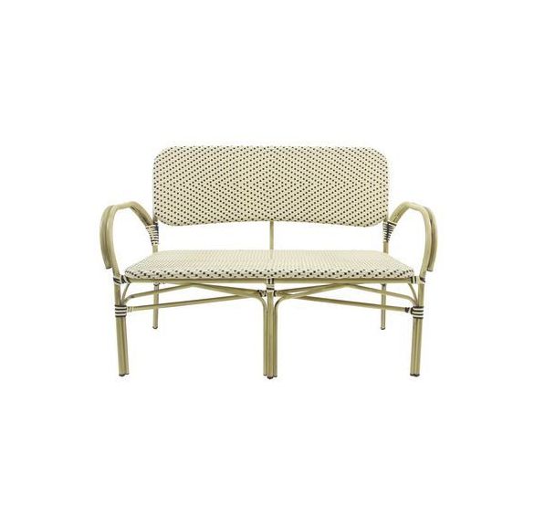 Felix banc de bistrot en rotin - Bambou-Blanc/Noir